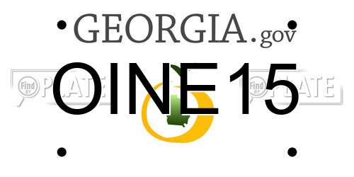 OINE15 Georgia License Plate