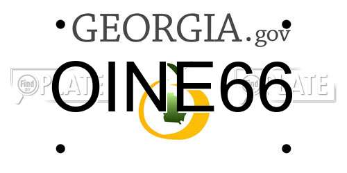 OINE66 Georgia License Plate