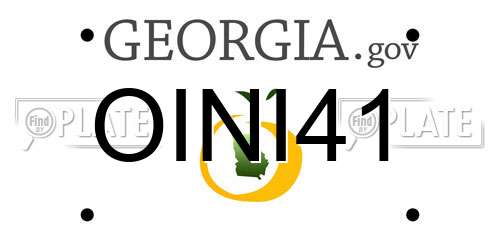 OINI41 Georgia License Plate