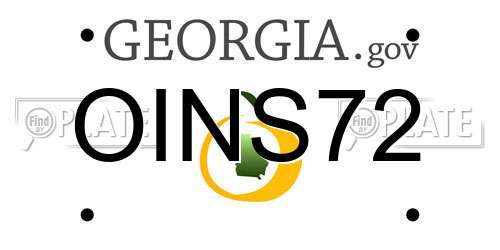 OINS72 Georgia License Plate