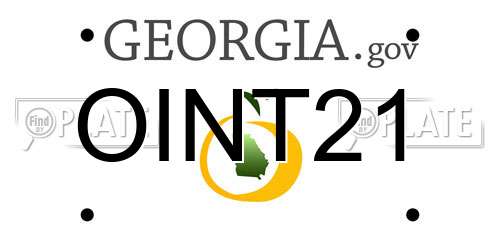 OINT21 Georgia License Plate