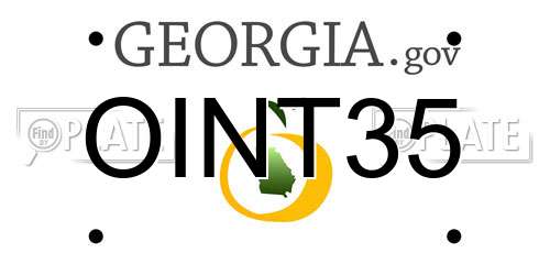 OINT35 Georgia License Plate