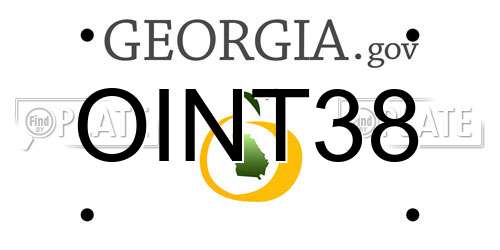 OINT38 Georgia License Plate