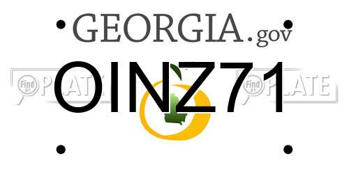 OINZ71 Georgia License Plate