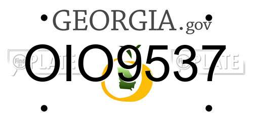 OIO9537 Georgia License Plate