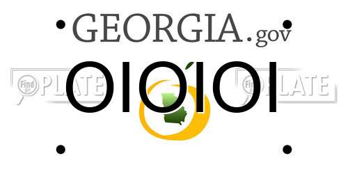 OIOIOI Georgia License Plate