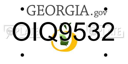 OIQ9532 Georgia License Plate