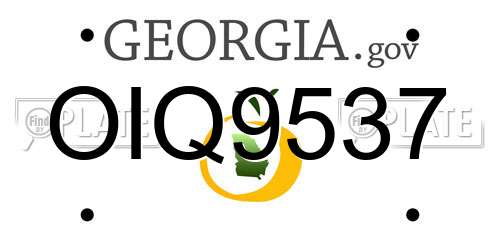 OIQ9537 Georgia License Plate