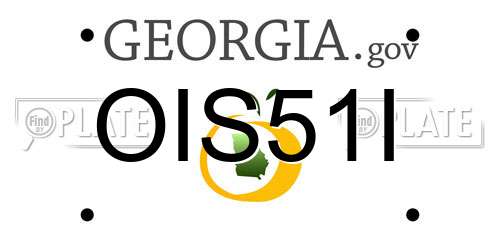 OIS51I Georgia License Plate