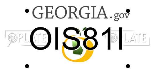 OIS81I Georgia License Plate