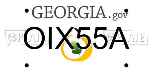 OIX55A Georgia License Plate
