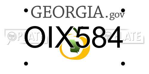 OIX584 Georgia License Plate