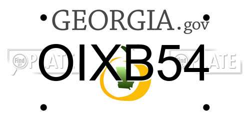 OIXB54 Georgia License Plate