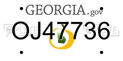 OJ47736 Georgia License Plate