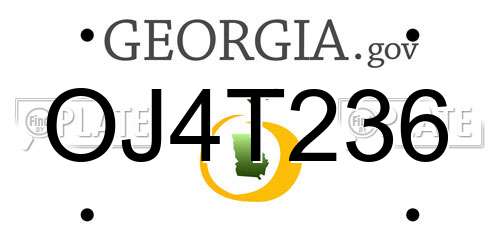 OJ4T236 Georgia License Plate
