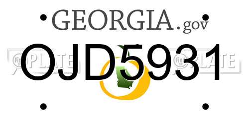 OJD5931 Georgia License Plate