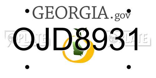 OJD8931 Georgia License Plate