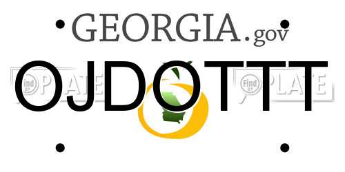 OJDOTTT Georgia License Plate