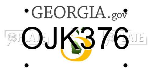 OJK376 Georgia License Plate