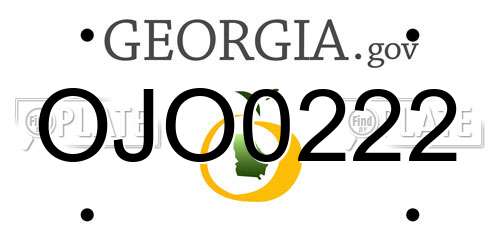 OJO0222 Georgia License Plate