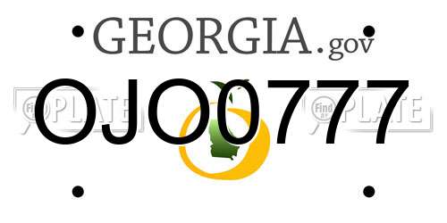 OJO0777 Georgia License Plate