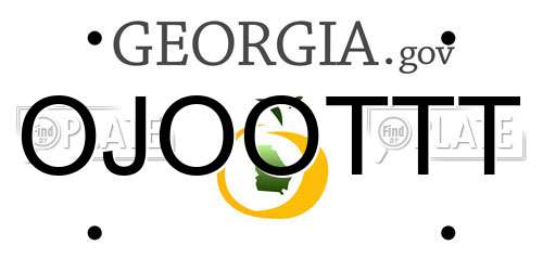 OJOOTTT Georgia License Plate