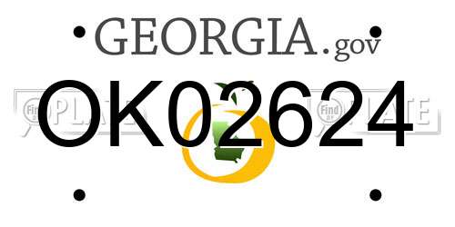 OK02624 Georgia License Plate