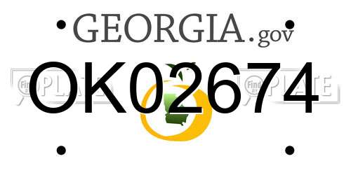 OK02674 Georgia License Plate