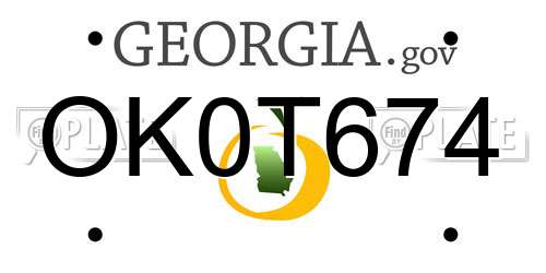 OK0T674 Georgia License Plate