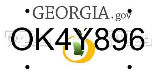 OK4Y896 Georgia License Plate