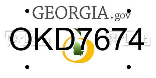 OKD7674 Georgia License Plate
