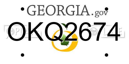 OKQ2674 Georgia License Plate