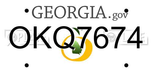 OKQ7674 Georgia License Plate