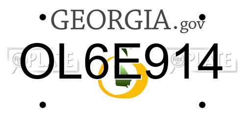OL6E914 Georgia License Plate