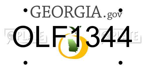 OLF1344 Georgia License Plate