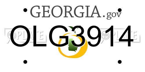 OLG3914 Georgia License Plate