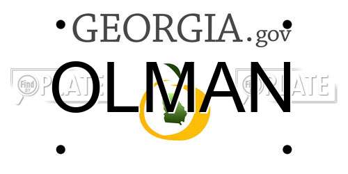 OLMAN Georgia License Plate