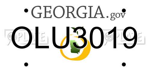 OLU3019 Georgia License Plate
