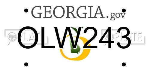 OLW243 Georgia License Plate