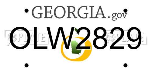 OLW2829 Georgia License Plate