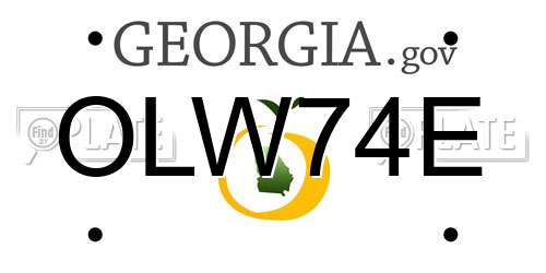 OLW74E Georgia License Plate