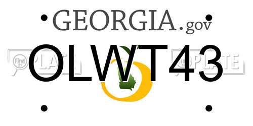 OLWT43 Georgia License Plate