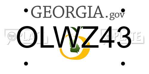 OLWZ43 Georgia License Plate