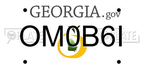 OM0B6I Georgia License Plate