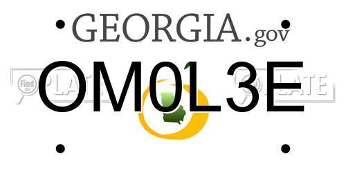 OM0L3E Georgia License Plate