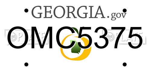 OMC5375 Georgia License Plate