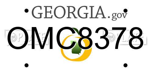 OMC8378 Georgia License Plate