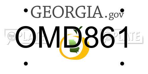 OMD861 Georgia License Plate