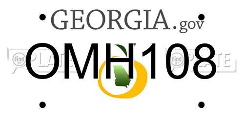 OMH108 Georgia License Plate