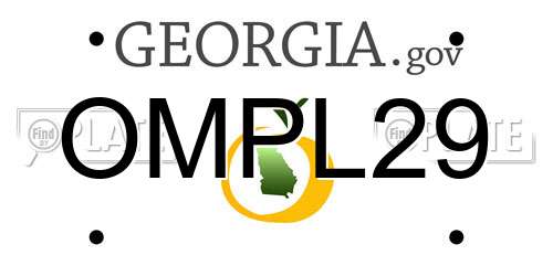 OMPL29 Georgia License Plate